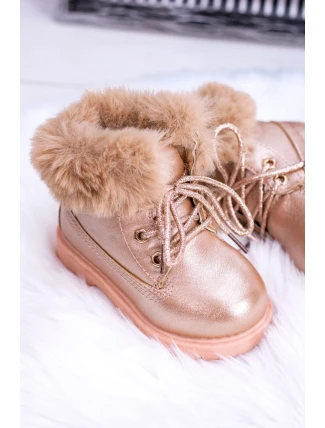 růžové zlaté izolované dětské boty Trapery Fobos