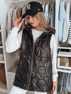 Dámská přechodná prošívaná vesta OLINVIA černá FashionStreet TY4836
