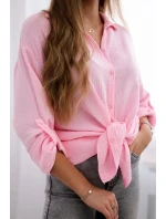 Bavlněná mušelínová košile světle růžová