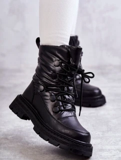 Dámské šněrovací boty do sněhu GOE KK2N4017 Černe