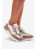 Kožené Polobotky Sneakers Dámské Artiker 56C1738 Bežovo-Zlaté