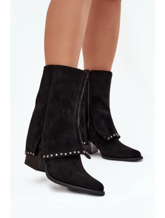 Dámské zimní kozačky s obráceným lemem Vinceza 16516 Černé