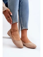 Dámské béžové semišové baleríny Lasota