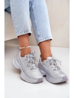 Dámské tenisky zdobené krystaly stříbrné Porrot