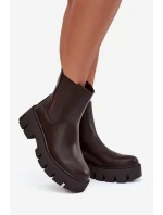 Dámské šněrovací boty Fivienne teplé ekologická kůže tmavě hnědé Dámské šněrovací boty Fivienne teplé ekologická kůže tmavě hnědé