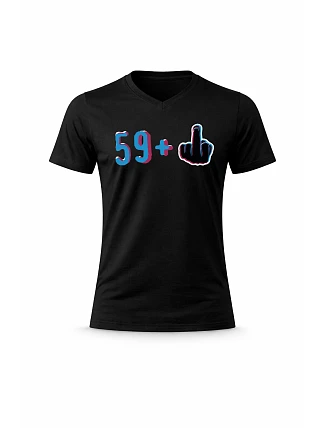 Pánské bavlněné tričko s potiskem - 59+1 - černé