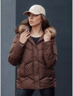 Dámská zimní bunda s kapucí WAYWARD hnědá FashionStreet TY4529 Dámská zimní bunda s kapucí WAYWARD hnědá FashionStreet TY4529