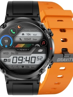 Chytré hodinky Gravity GT21-2 + oranžový silikonový řemínek