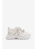 Dámské tenisky na masivní podrážce s ozdobným šněrováním Bílé Relissa