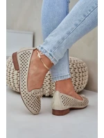 Děrované Baletky S Mašlí Eko Kůže Zlaté Relabra