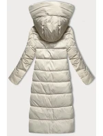 Světle béžová zimní bunda z různých spojených materiálů Libland (7820) Světle béžová zimní bunda z různých spojených materiálů Libland (7820)