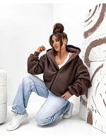 Teplá mikina oversize s kapucí, čokoládová (821112) Teplá mikina oversize s kapucí, čokoládová (821112)