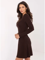 PM SK šaty DF61033.58 tmavě hnědé