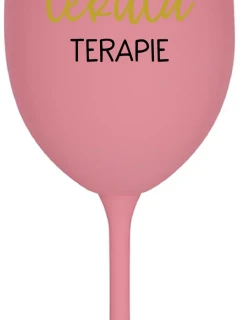 TATÍNKOVA TEKUTÁ TERAPIE - růžová sklenice na víno 350 ml