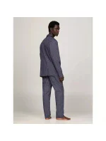 Pánská pyžamová košile UM0UM02992 02E tm modrá s potiskem - Tommy Hilfiger