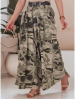 FLOWES světle zelená moro kalhotová sukně s páskem FashionStreet UY2562 FLOWES světle zelená moro kalhotová sukně s páskem FashionStreet UY2562