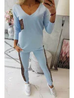 Sada s leopardím potiskem modré barvy Sada s leopardím potiskem modré barvy