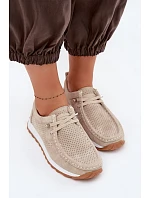 Dámské polobotky z přírodního semiše béžové Amela