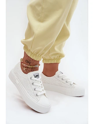 Dámské krajkové tenisky na platformě LEE ISLA LACE WOMEN LOW 50261003.1FG Bílé