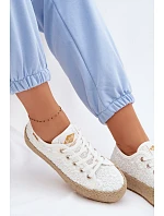 Krajkové tenisky espadrilky LCW-26-31-4326 bílé - Lee Cooper Krajkové tenisky espadrilky LCW-26-31-4326 bílé - Lee Cooper