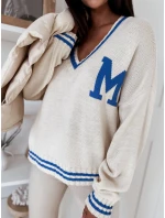 Dámský oversize svetr MIRAGE krémový FashionStreet MY2222