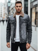 Pánská zateplená džínová bunda černá FashionStreet TX4725z