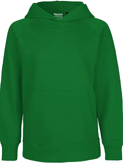 Neutral O 13101 Dětská mikina s kapucí z bio bavlny 77.1301 green