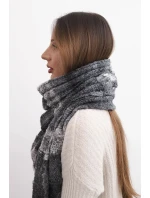 Dámský vlněný šátek měkký a teplý v barevných pruzích KN19 grafitový Dámský vlněný šátek měkký a teplý v barevných pruzích KN19 grafitový