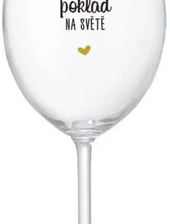 KAMARÁDKA JE NEJVĚTŠÍ POKLAD NA SVĚTĚ - čirá sklenice na víno 350 ml