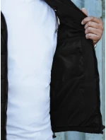 Pánská prošívaná vesta s kapucí černá FashionStreet TX4750