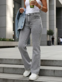 Dámské džíny s vysokým pasem šedé FashionStreet UY2898