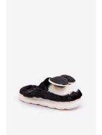 Kožešinové Pantofle S Mašlí Černé Grilis