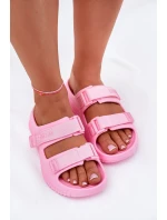 Dámské pěnové pantofle s pásky Big Star  – růžové