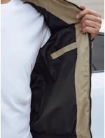 Pánská prošívaná zimní bunda s kapucí béžová FashionStreet TX4838