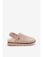 Dámské Pantofle Na Silné Podešvi S Kožíškem A Přezkou Černé Linneola