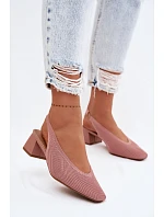 Materiálové dámské sandály na podpatku Růžové Marcelle