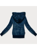 Modrá vypasovaná dámská mikina s asymetrickým zipem LHD (AMG-61)