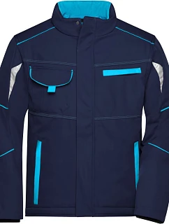 Daiber JN 853 Pracovní zimní softshellová bunda - Color 02.0853 navy/turquoise