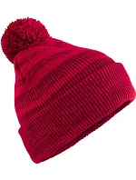 Beechfield B 476 Pletená čepice s bambulí "Team Stripe" 53.0476 red
