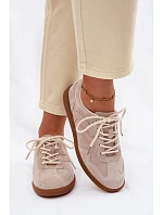 Dámské kožené semišové tenisky nízké béžové Perinae