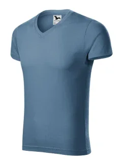 Slim Fit V-neck tričko pánské denim