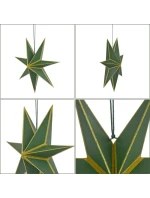 FSC Závěsná papírová dekorace STAR 18x60CM ZELENÁ 7 RÁMEČKŮ MICA