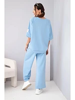 Dámský máslový komplet z viskózy mikina a široké kalhoty světle fialový Dámský máslový komplet z viskózy mikina a široké kalhoty světle fialový