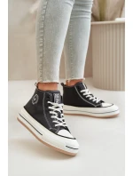 Zateplené Dámské Tenisky Na Platformě Eko Kůže Big Star OO274062 Černé