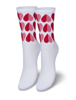 Dámské ponožky srdce bílé