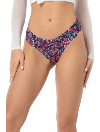 Dámské kalhotky simple brasil Cranberries tm.modré r růž. vzorem - JULIMEX