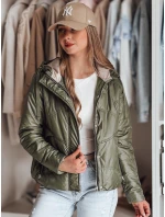 Dámská přechodná prošívaná bunda s kapucí NIVESSO zelená FashionStreet TY4857