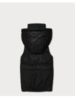 Puchowy bezrękawnik damski z kapturem Goodlookin czarny (B8600-1)