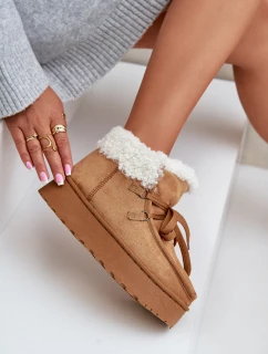 Dámské Sněhule Na Platformě S Kožíškem Typu Branek Camel Ciabellae