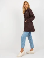 Dámský kabát LK PL 509128 .19 tmavě hnědá - FPrice Dámský kabát LK PL 509128 .19 tmavě hnědá - FPrice
